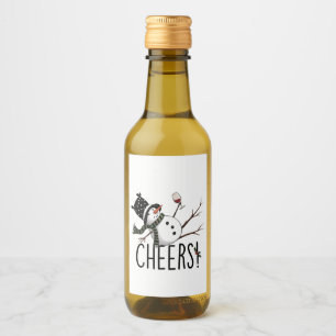 Schneemann Wein Weihnachten Lustig Wein Trinken Sa Weinetikett