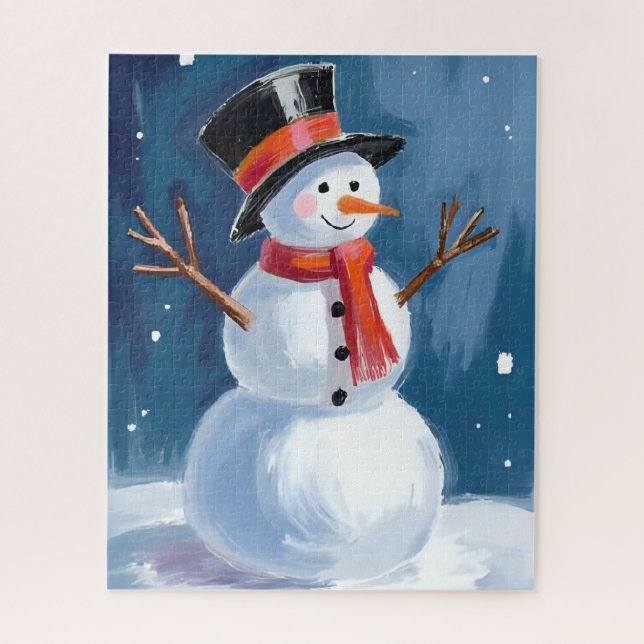 Schneemann Winter Aquarell (Vertikal)