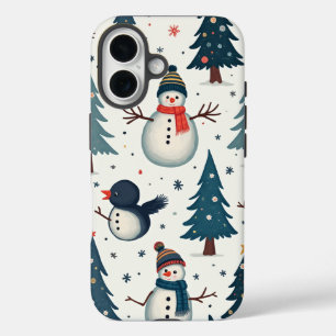 Schneemann Winter iPhone Fälle 16 Hülle