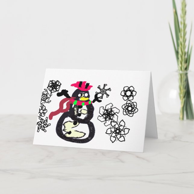 Schneemann Winter  Karte (Vorderseite)