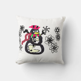 Schneemann Winter Kissen