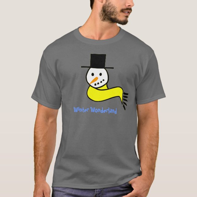 Schneemann-Winter-Märchenland T-Shirt (Vorderseite)