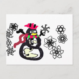 Schneemann Winter Postkarte