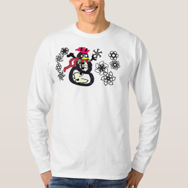 Schneemann Winter  T-Shirt (Vorderseite)