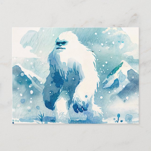Schneemann Winter Watercolor Postkarte (Vorderseite)