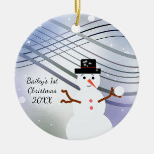 Schneemann-Wirbel-Weihnachten Keramik Ornament