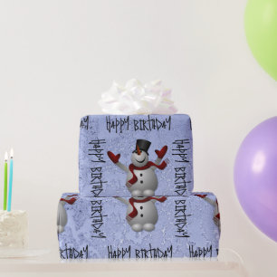 Schneemann Wrapping Paper Geschenkpapier