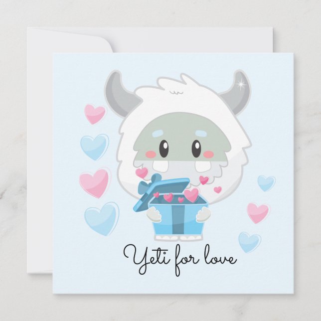 Schneemann Yeti für Liebe Card (Vorderseite)