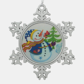 Schneemann-Zinn-Schneeflocke-Dekoration Schneeflocken Zinn-Ornament