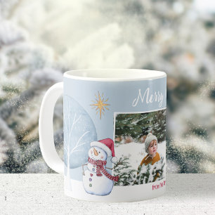 Schneemann Zwei Foto Andenken Winter Tasse