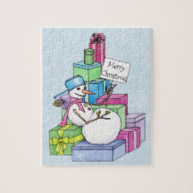 Schneemännchen auf Geschenken