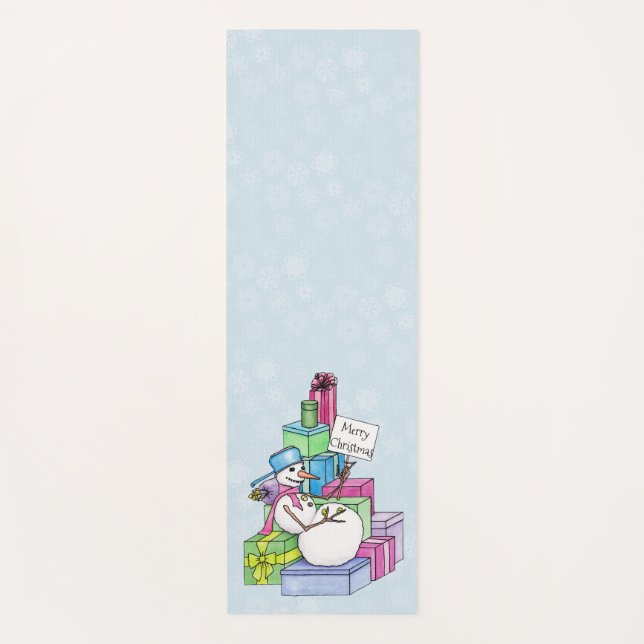 Schneemännchen auf Geschenken Yogamatte (Vorderseite)