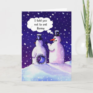 Schneemänner, essen nicht Bohnen!!!! Feiertagskarte