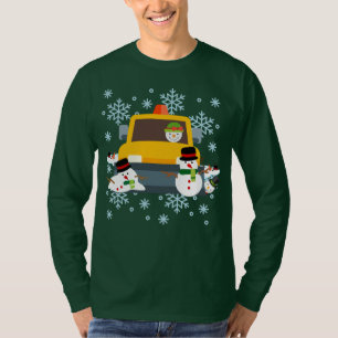 Schneemänner herunterfahren Winterspass T-Shirt