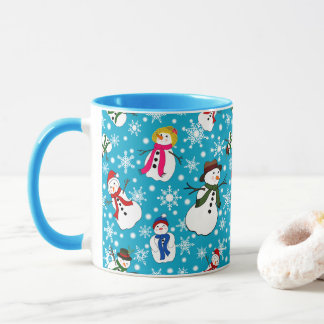 Schneemänner in Hüten gemustert Tasse