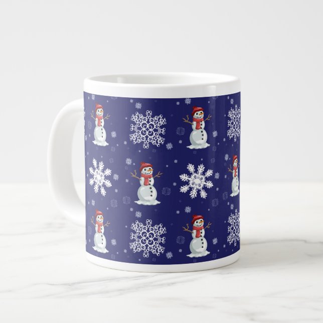 Schneemänner Jumbo-Tasse (Vorderseite Links)