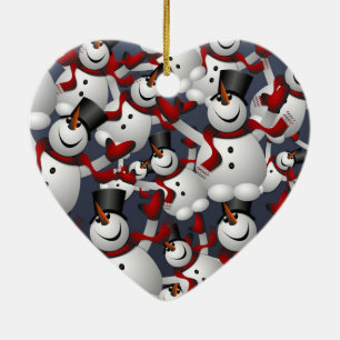 Schneemänner Keramik Ornament