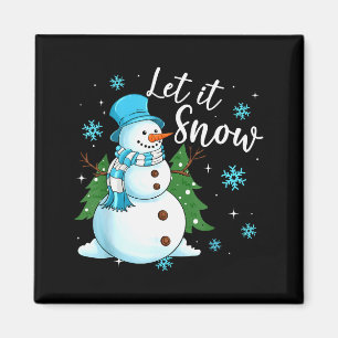 Schneemänner Lass es schneien Weihnachten Lustige  Magnet