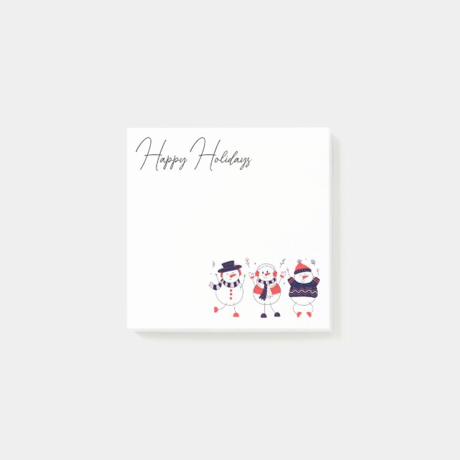 Schneemänner Post-it Klebezettel (Vorderseite)