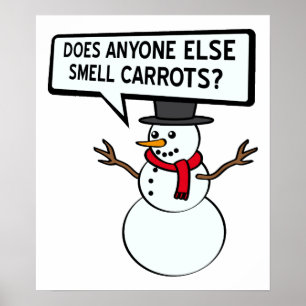 Schneemänner Riechen Karotten Lustig Poster