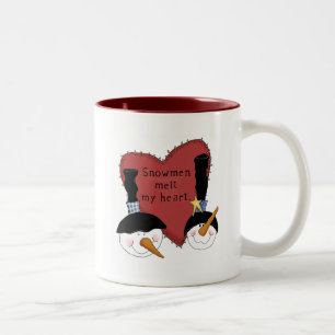 Schneemänner schmelzen meine Herz-T-Shirts und Zweifarbige Tasse