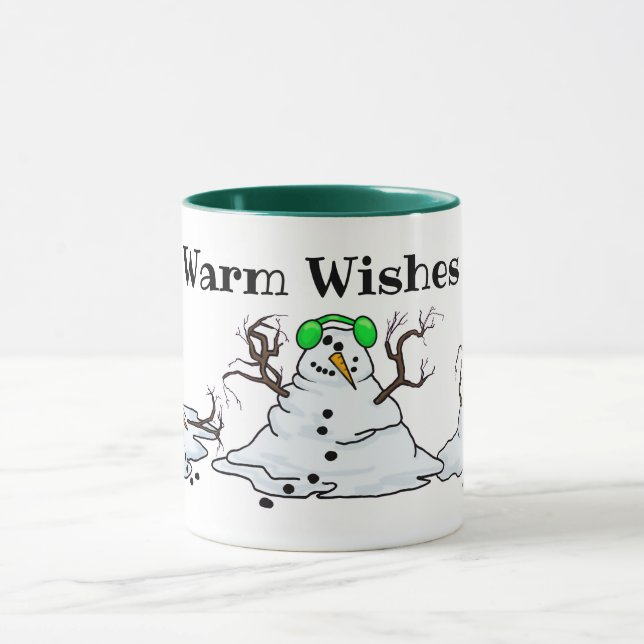 Schneemänner schmelzen Warm wünscht Tasse (Zentrum)