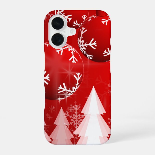 Schneemänner & Schneeflocken Nahtloses Muster iPhone 16 Hülle (Rückseite)