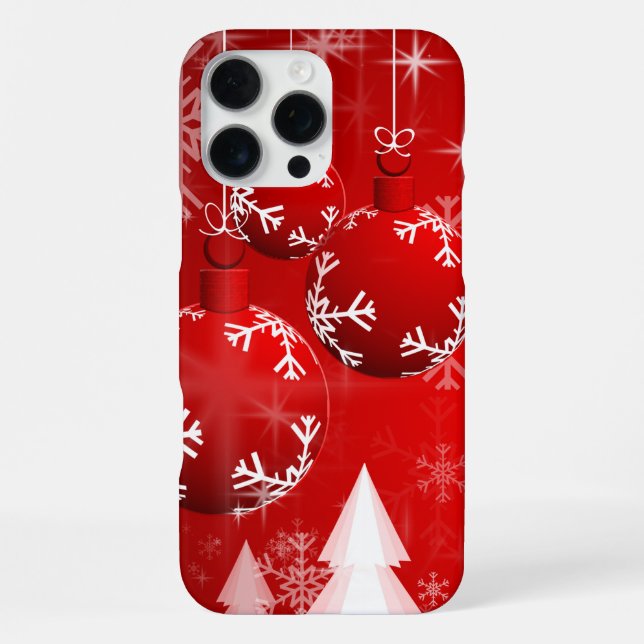 Schneemänner & Schneeflocken Nahtloses Muster iPhone 16 Pro Max Hülle (Rückseite)
