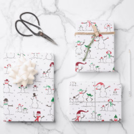 Schneemänner & Snowballs Packpapier Geschenkpapier Set