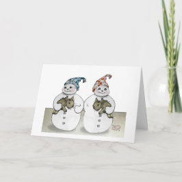Schneemänner und Bunnies Feiertagskarte