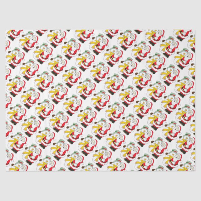 Schneemänner und Santa Seidenpapier (Vorderseite)