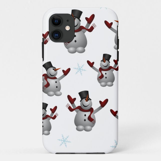 Schneemänner und Schneeflocken Case-Mate iPhone Hülle (Rückseite)