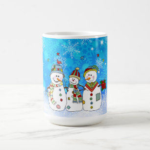 Schneemänner und Schneeflocken Kaffeetasse