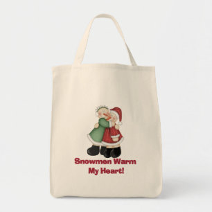 Schneemänner warmen mir T - Shirt und Geschenke im Tragetasche