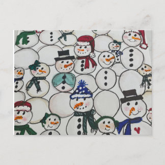 Schneemänner Weihnachten Schmuckhandgemälde Schnee Postkarte