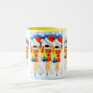 Schneemänner zu Weihnachten Zweifarbige Tasse