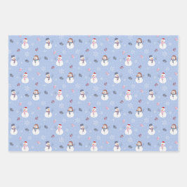 Schneemannpapier Geschenkpapier Set