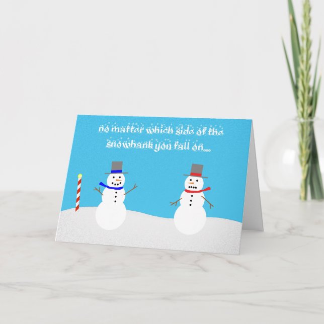 Schneemannpolitik Feiertagskarte (Vorderseite)