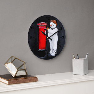 Schneemanns Brief an den Weihnachtsmann Gemälde vo Große Wanduhr