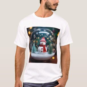 Schneemanns Freude: Festliche Magie in einer Kugel T-Shirt