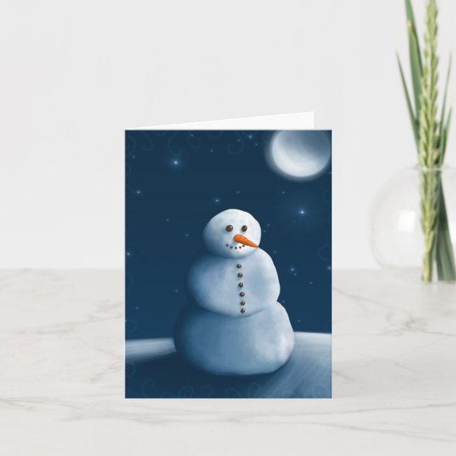 Schneemannschwarzarbeit Feiertagskarte (Vorderseite)