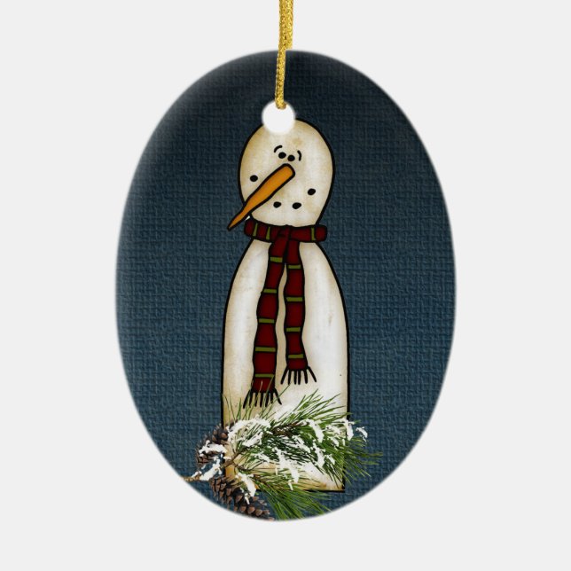 Schneemannverzierung Keramik Ornament (Vorne)