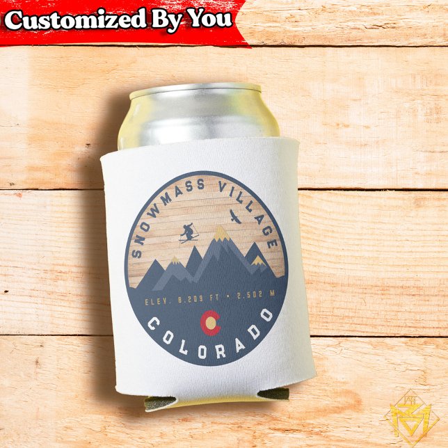 Schneemasse Colorado Flag Retro Sunset Ski Souveni Dosenkühler (Von Creator hochgeladen)