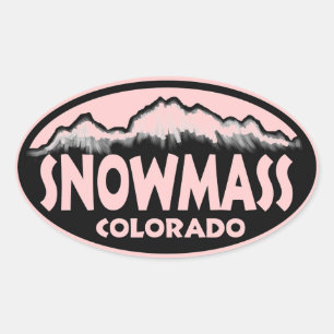Schneemasse Colorado Rosa ovale Aufkleber