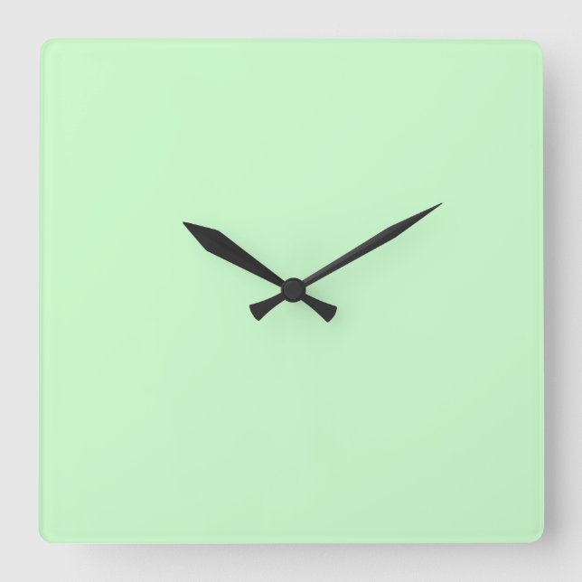 Schneeminkfalter-grüne Wall-Uhr Quadratische Wanduhr (Vorderseite)