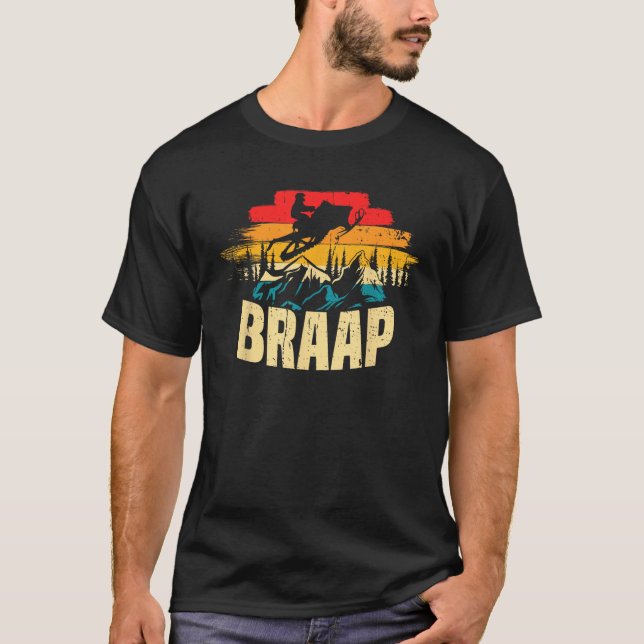 Schneemobil Braap Moto-Schlittenfahren Schneemobil T-Shirt (Vorderseite)