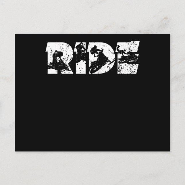 Schneemobil-Fahrer im Winter Schlittenfahren Postkarte (Vorderseite)