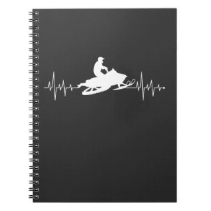 Schneemobil Heartbeat Wintersportmotor Schlitten Notizblock