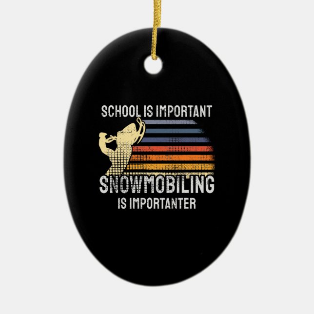 Schneemobil Keramik Ornament (Vorne)