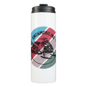 Schneemobil-Liebhaber-Schlitten mit farbenfrohem L Thermosbecher